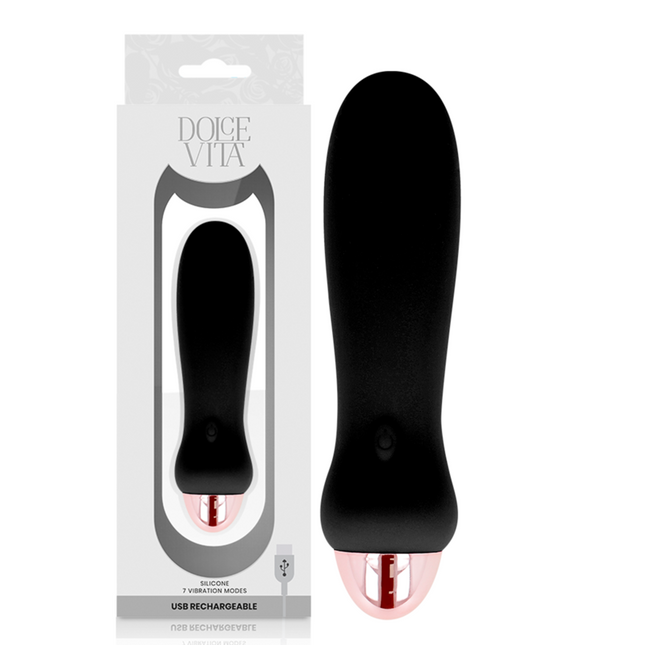 DOLCE VITA - VIBRADOR V NEGRO 7 VELOCIDADES