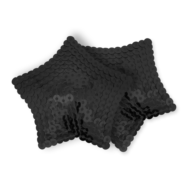 OHMAMA FETISH - BLACK SEQUINED STAR NIPPLE COVERS