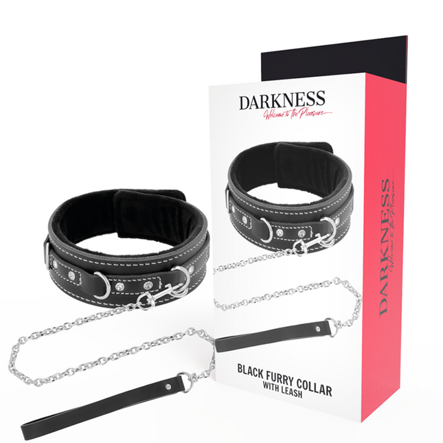 DARKNESS - HIGH-QUALITY LEATHER NECKLACE WITH LEASH