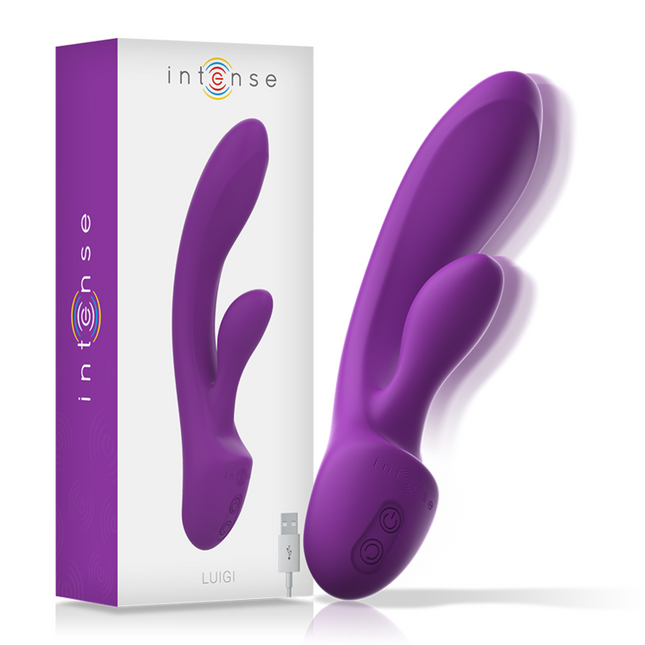 INTENSE - VIBRADOR LUIGI RABBIT SILICONA LÍQUIDA MORADO