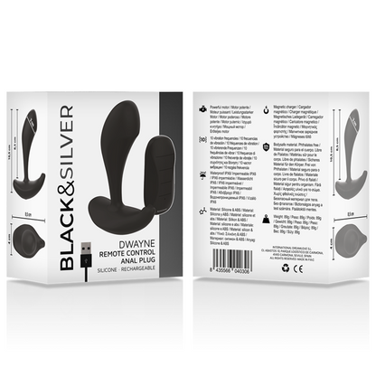 BLACK&SILVER - DWAYNE ANAL PLUG - FERNBEDIENUNG