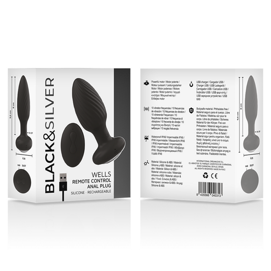 BLACK&SILVER - WELLS PLUG SILIKON ANAL ROTATOR - FERNBEDIENUNG