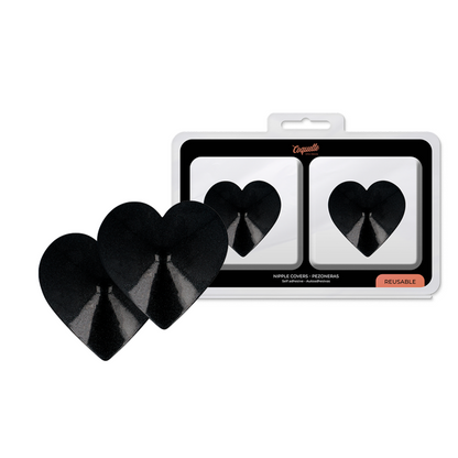 COQUETTE CHIC DESIRE - NIPPELCOVER MIT SCHWARZEN HERZEN