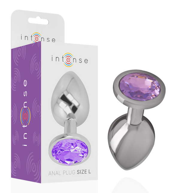 INTENSE - PLUG ANAL DE ALUMINIO CON CRISTAL VIOLETA, TALLA S