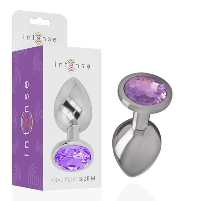 INTENSE - PLUG ANAL DE ALUMINIO CON CRISTAL VIOLETA, TALLA M