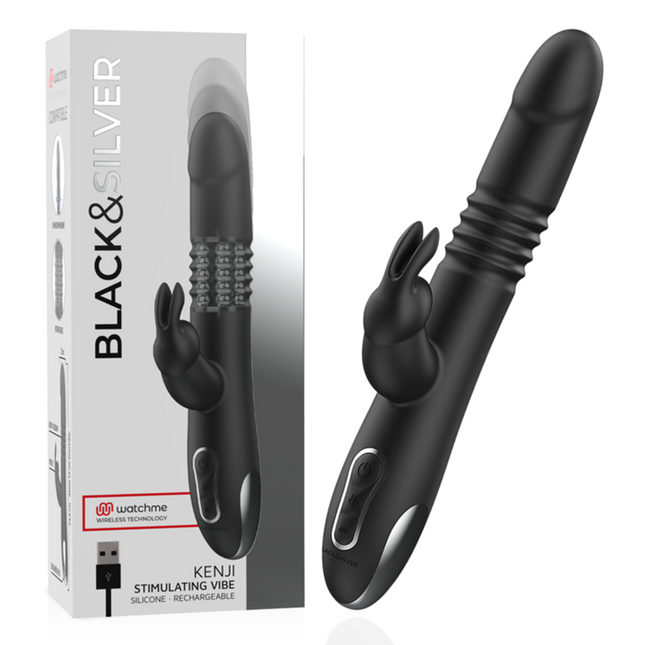 BLACK&amp;SILVER - KENJI STIMULATING VIBE, COMPATIBLE WITH WATCHME WIRELESS TECHNOLOGY