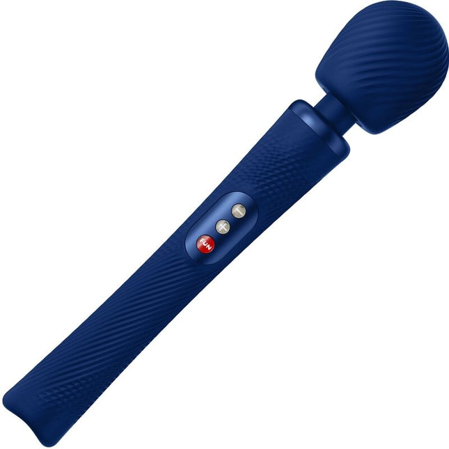 FUN FACTORY - VIM SILICONE RECHARGEABLE, VIBRATING, WEIGHTED RUMBLE WAND MIDNIGHT BLUE