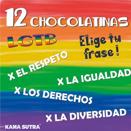 PRIDE - BOX OF 12 CHOCOLATE BARS WITH THE LGBT FLAG
