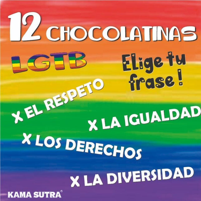 PRIDE - BOX OF 12 CHOCOLATE BARS WITH THE LGBT FLAG