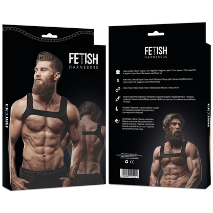FETISH SUBMISSIVE ATTITUDE - NEOPREN-BRUSTGESCHIRR FÜR MNNER, GRÖSSE M