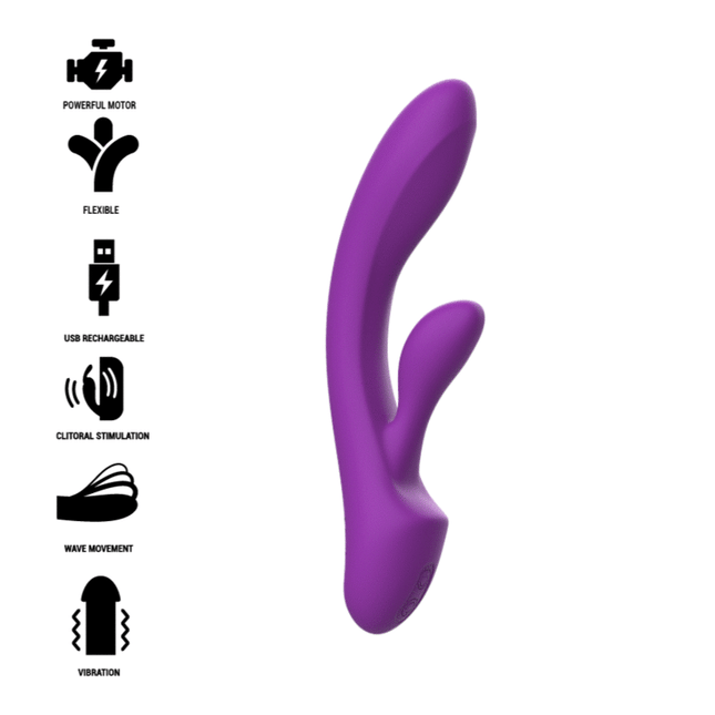 INTENSE - VIBRADOR LUIGI RABBIT SILICONA LÍQUIDA MORADO