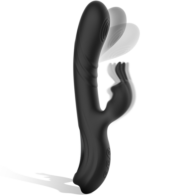 BLACK&amp;SILVER - JAMIE SILICONE RABBIT STIMULATOR