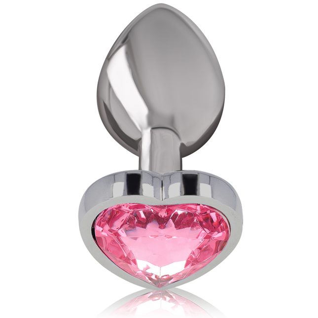 INTENSE - PLUG ANAL DE ALUMINIO METAL CORAZÓN ROSA TALLA M
