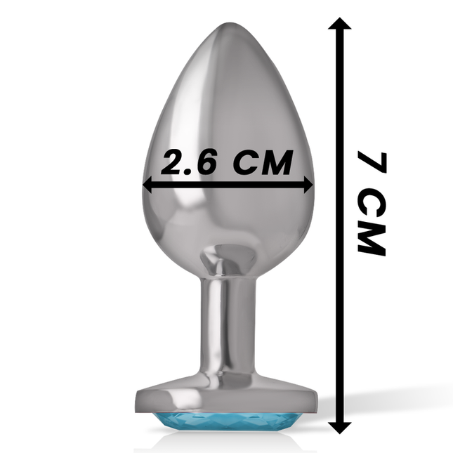 INTENSE - ALUMINUM METAL ANAL PLUG, BLUE HEART, SIZE S