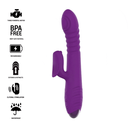 INTENSE - IGGY VIBRADOR MULTIFUNCIONAL ARRIBA Y ABAJO CON ESTIMULADOR DE CLÍTORIS