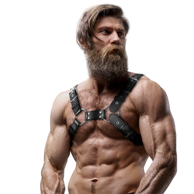 FETISH SUBMISSIVE ATTITUDE - ADJUSTABLE ECO-LEATHER BULLDOG BELT FOR MEN