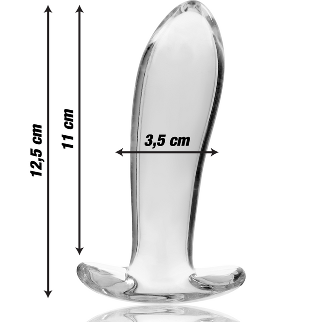 SERIE NEBULA DE IBIZA - MODELO 5 PLUG ANAL DE VIDRIO BOROSILICATO TRANSPARENTE 12,5 CM -O- 3,5 CM