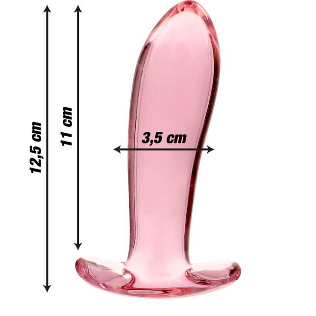 SERIE NEBULA DE IBIZA - MODELO 5 PLUG ANAL DE VIDRIO BOROSILICATO TRANSPARENTE 12,5 CM -O- 3,5 CM