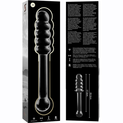 SERIE NEBULA DE IBIZA - MODELO 20 DILDO VIDRIO BOROSILICATO TRANSPARENTE 20,5 CM -O- 3 CM