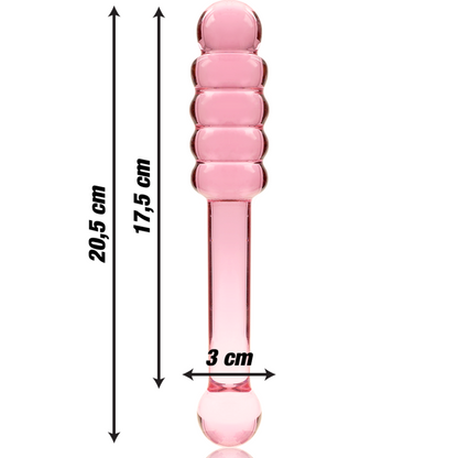 SERIE NEBULA DE IBIZA - MODELO 20 DILDO VIDRIO BOROSILICATO TRANSPARENTE 20,5 CM -O- 3 CM