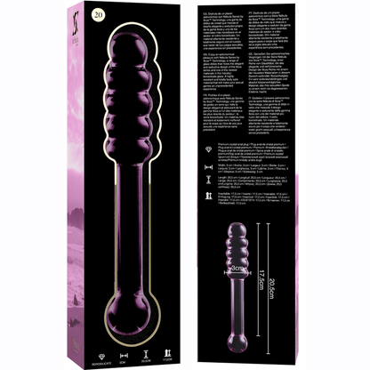 SERIE NEBULA DE IBIZA - MODELO 20 DILDO VIDRIO BOROSILICATO TRANSPARENTE 20,5 CM -O- 3 CM