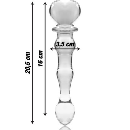 SERIE NEBULA DE IBIZA - MODELO 21 DILDO VIDRIO BOROSILICATO TRANSPARENTE 20,5 CM -O- 3,5 CM