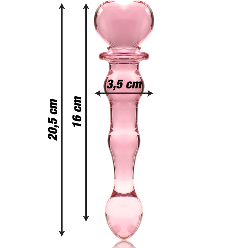 SERIE NEBULA DE IBIZA - MODELO 21 DILDO VIDRIO BOROSILICATO TRANSPARENTE 20,5 CM -O- 3,5 CM