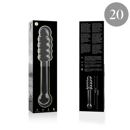 SERIE NEBULA DE IBIZA - MODELO 20 DILDO VIDRIO BOROSILICATO TRANSPARENTE 20,5 CM -O- 3 CM
