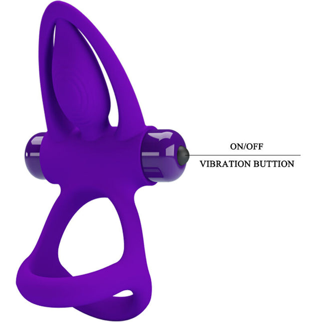 PRETTY LOVE - ANILLO VIBRADOR 10 VIBRACIONES SILICONA MORADA