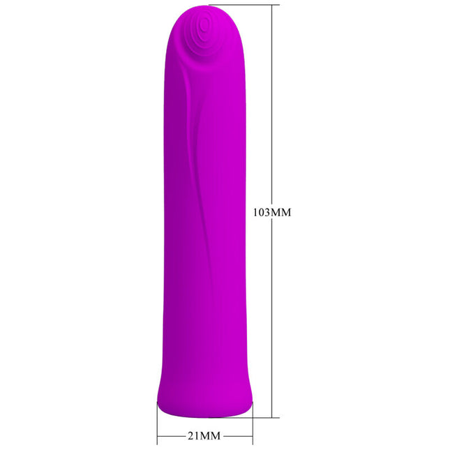 PRETTY LOVE - CURTIS MINI VIBRADOR SUPERPODEROSO 12 VIBRACIONES DE SILICONA MORADA