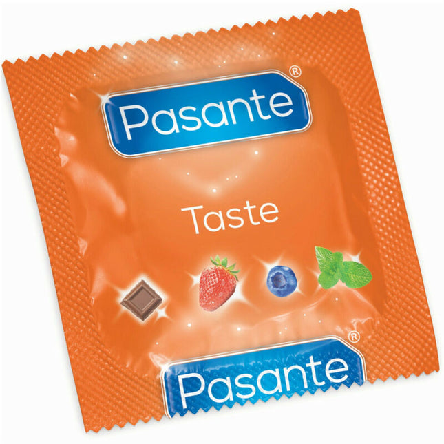 PASANTE - CONDOMS FLAVOR BLUEBERRY SACHETS 144 UNITS