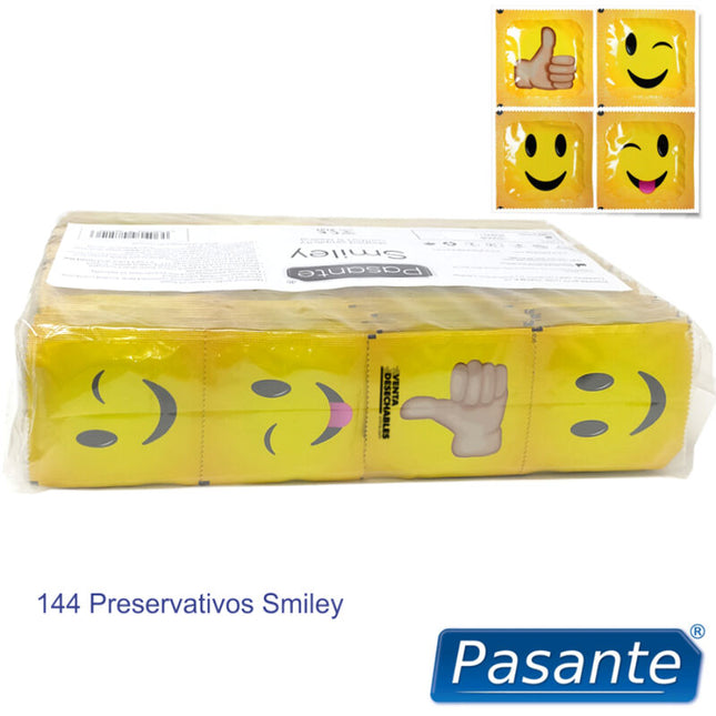 PASANTE - CONDOMS SMILEY BAGS 144 UNITS