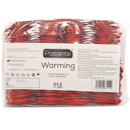 PASANTE - PRESERVATIVOS CON EFECTO CALOR, PAQUETE DE 144 UNIDADES