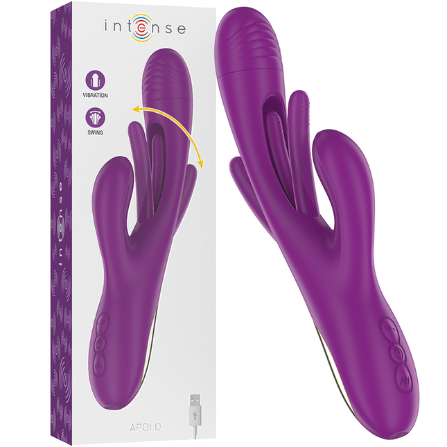 INTENSE - APOLO MULTIFUNCTIONAL VIBRATOR 7 VIBRATIONS WITH PURPLE VIBRATING TONGUE