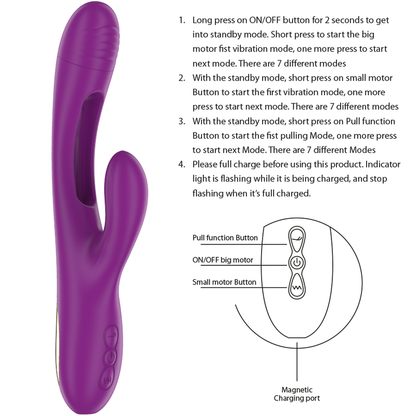 INTENSE - APOLO MULTIFUNCTIONAL VIBRATOR 7 VIBRATIONS WITH PURPLE VIBRATING TONGUE