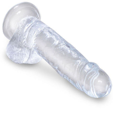 KING COCK - CLEAR REALISTIC PENIS WITH EGGS - 15.2 CM TRANSPARENT