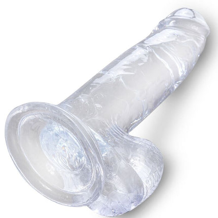 KING COCK - CLEAR REALISTIC PENIS WITH EGGS - 15.2 CM TRANSPARENT