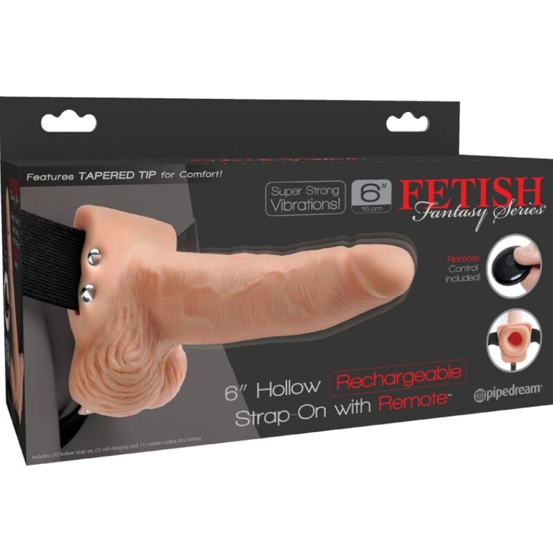 FETISH FANTASY SERIES - VERSTELLBARER GURT MIT FERNBEDIENUNG, REALISTISCHER PENIS MIT VIBRATOR 15 CM