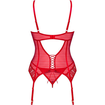 OBSESSIVE - INGRIDIA KORSETT & TANGA ROT XS/S