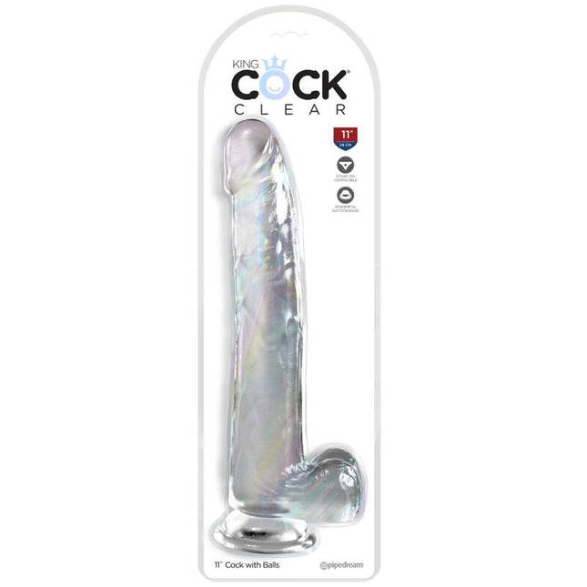 KING COCK - CLEAR DILDO MIT HODEN - 24.8 CM TRANSPARENT