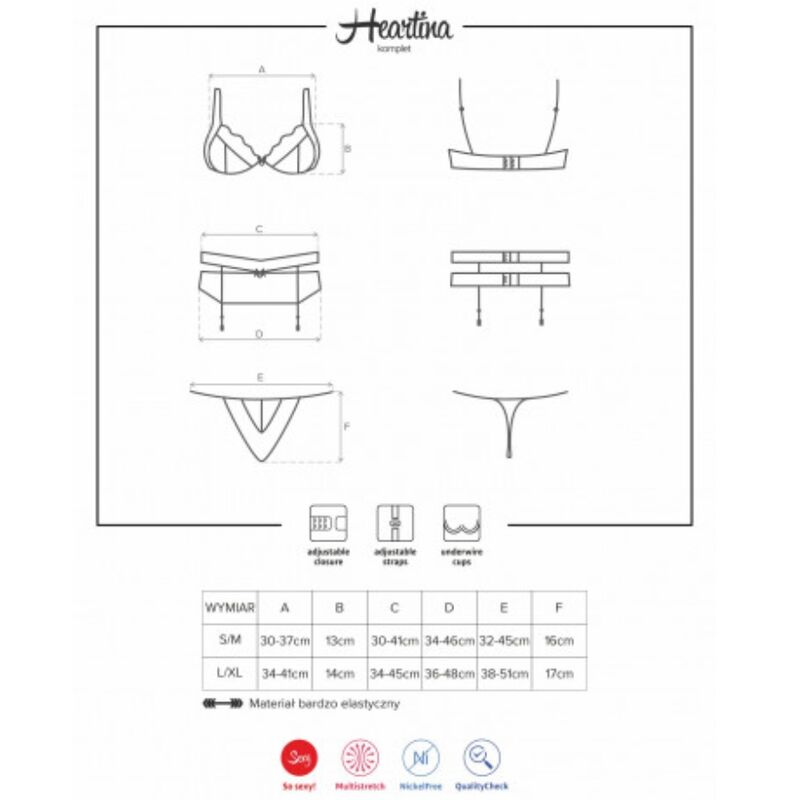 OBSESSIVE - HEARTINE SET DREI TEILIG S/M