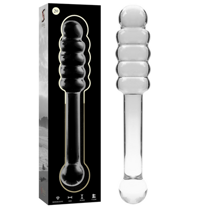 SERIE NEBULA DE IBIZA - MODELO 20 DILDO VIDRIO BOROSILICATO TRANSPARENTE 20,5 CM -O- 3 CM
