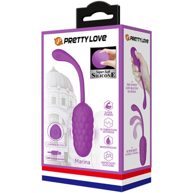 PRETTY LOVE - VIBRATING EGG WITH PURPLE RECHARGEABLE SEA TEXTURE