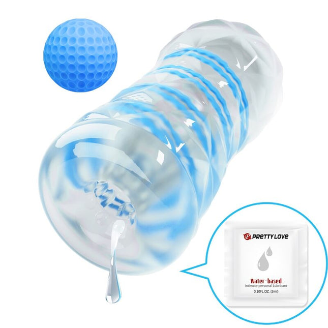 PRETTY LOVE - SMALL MASTURBATOR WITH BLUE SPIRAL STYLES