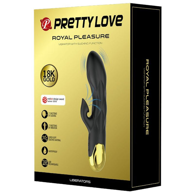 PRETTY LOVE - BLACK RECHARGEABLE, GOLD-PLATED LUXURY VIBRATOR
