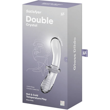SATISFYER - DILDO DOBLE CRISTAL TRANSPARENTE
