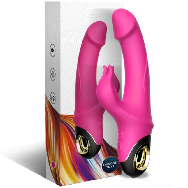 ARMONY - DILDO VIBRADOR CONEJO ROTADOR METEROR FUCSIA