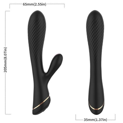 SILIKONI RABBIT-VIBRATOR - SCHWARZ