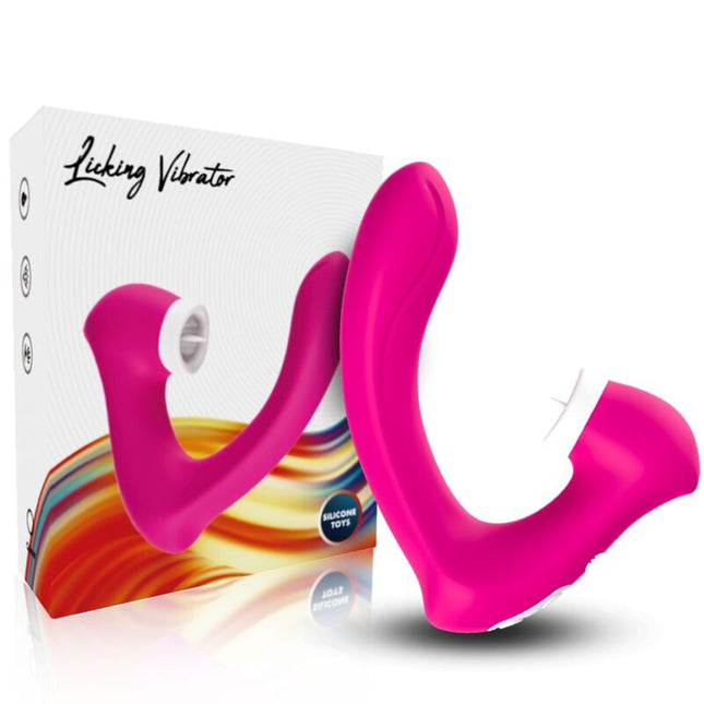 ARMONY - SECRETKISS LICKS VIBRATING CLIT AND VIBRATOR IN CURVED FUCHSIA