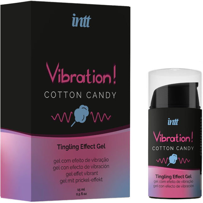 INTT - GEL UNISEX EFECTO VIBRADOR ALGODÓN DE AZÚCAR 15 ML